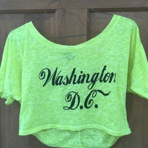 Washington DC neon yellow crop top